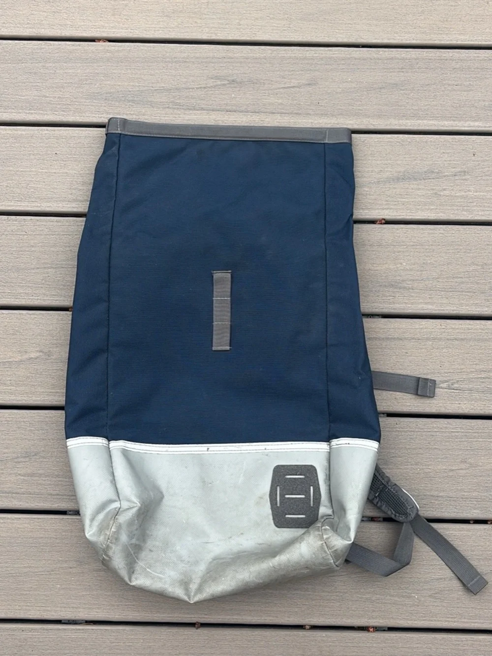 Men's Navy and Light Gray Roll-Top Backpack